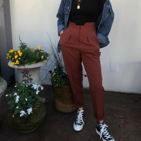 Straight Burnt Orange Pants - Picture 1 of 3